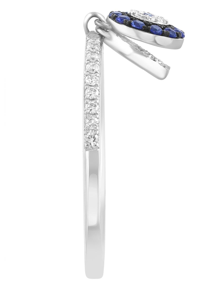 Anillo Nagato Edo Tensei 14 k de oro zafiro y diamante pavé 3