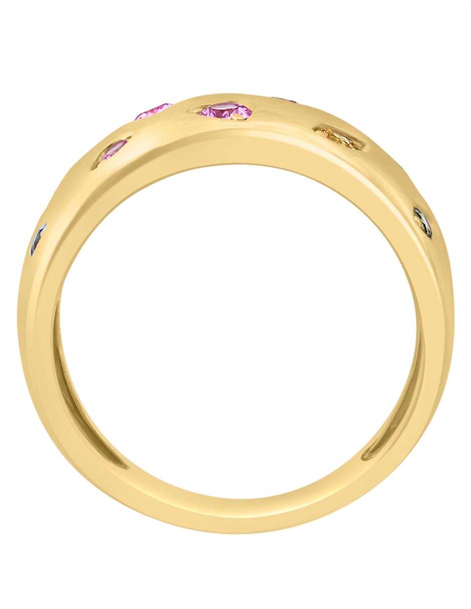 Anillo 14 k de oro zafiro pulido 2