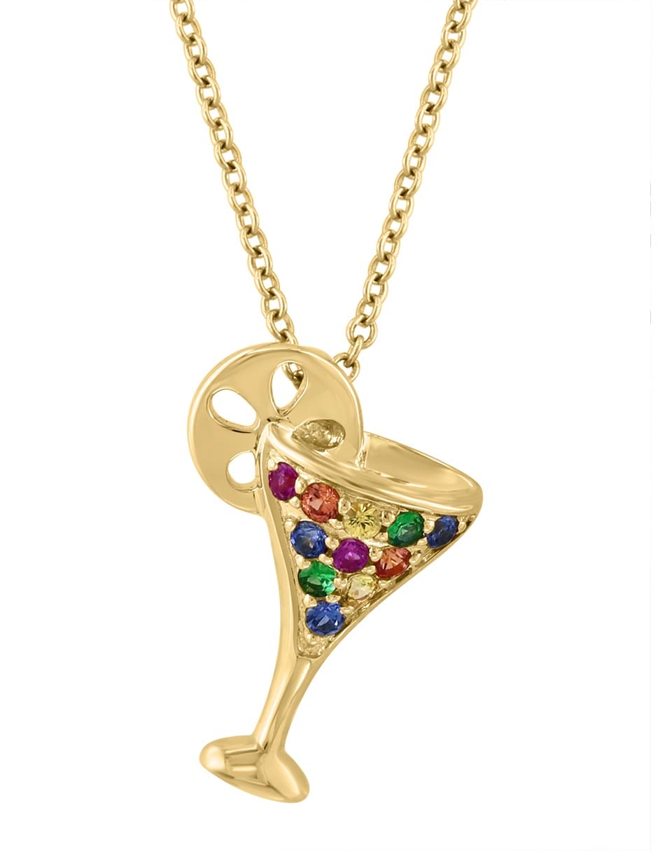 Collar de copa de martini de oro amarillo 14 K 2