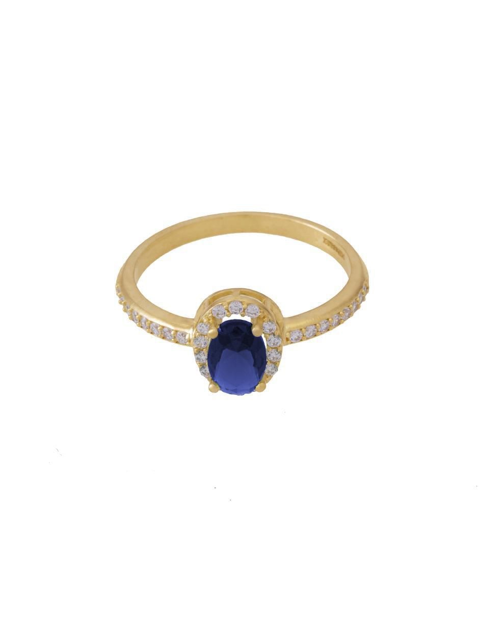 Anillo con gema 10 k de oro amarillo zirconia pulido Anillo con gema 10 k de oro amarillo zirconia pulido