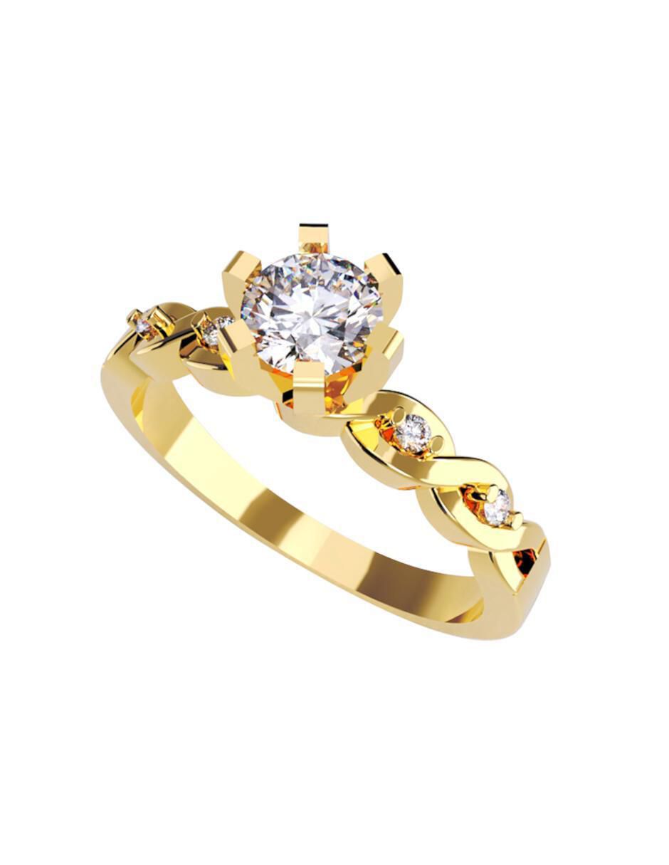 Anillo de compromiso de oro 14 k 1