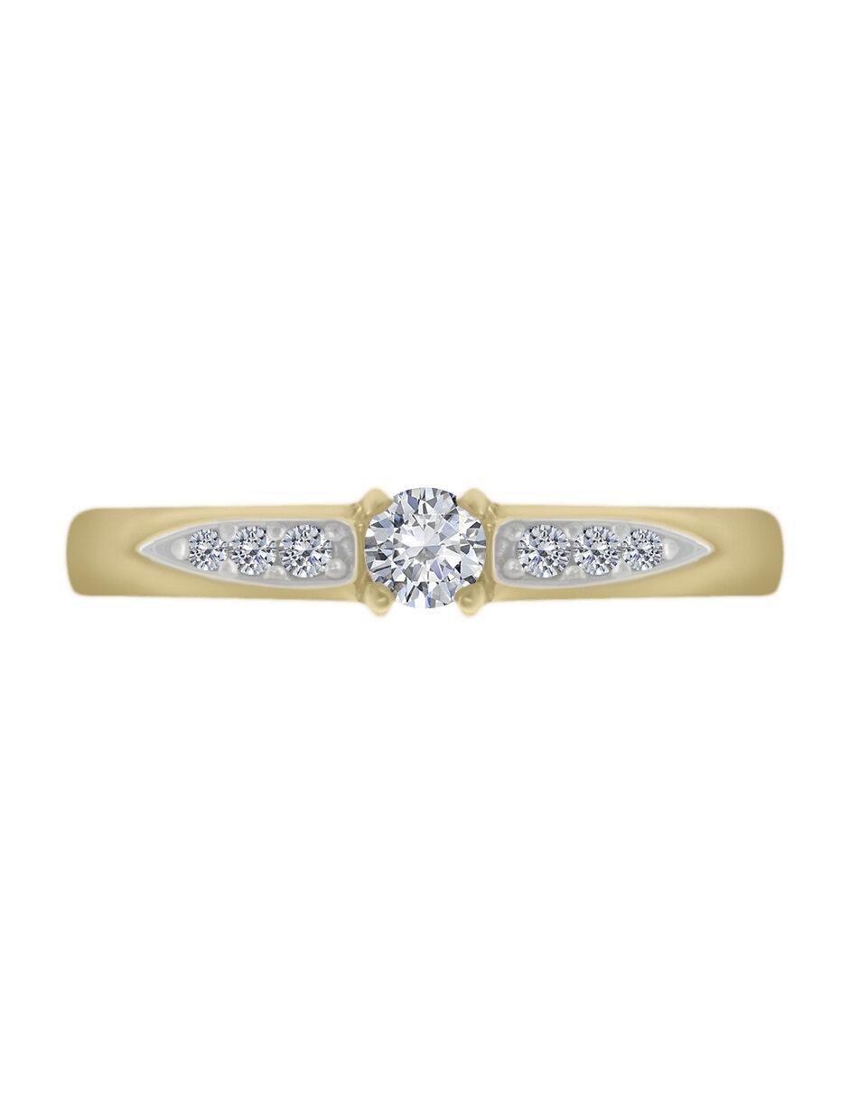 Solitario de oro 14 k Keily diamante