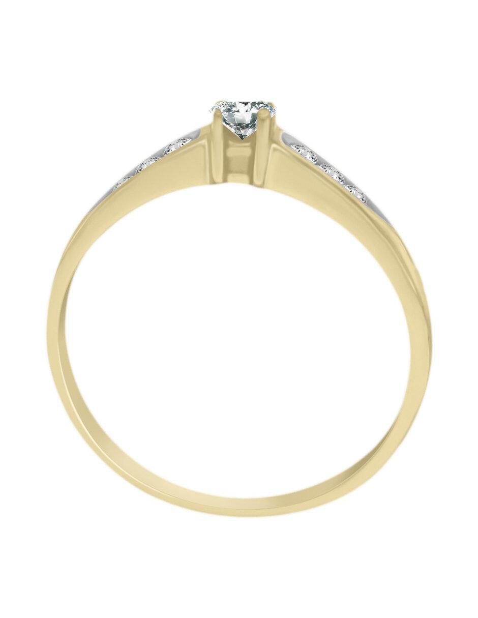 Solitario "de" oro 14 k klamore diamante