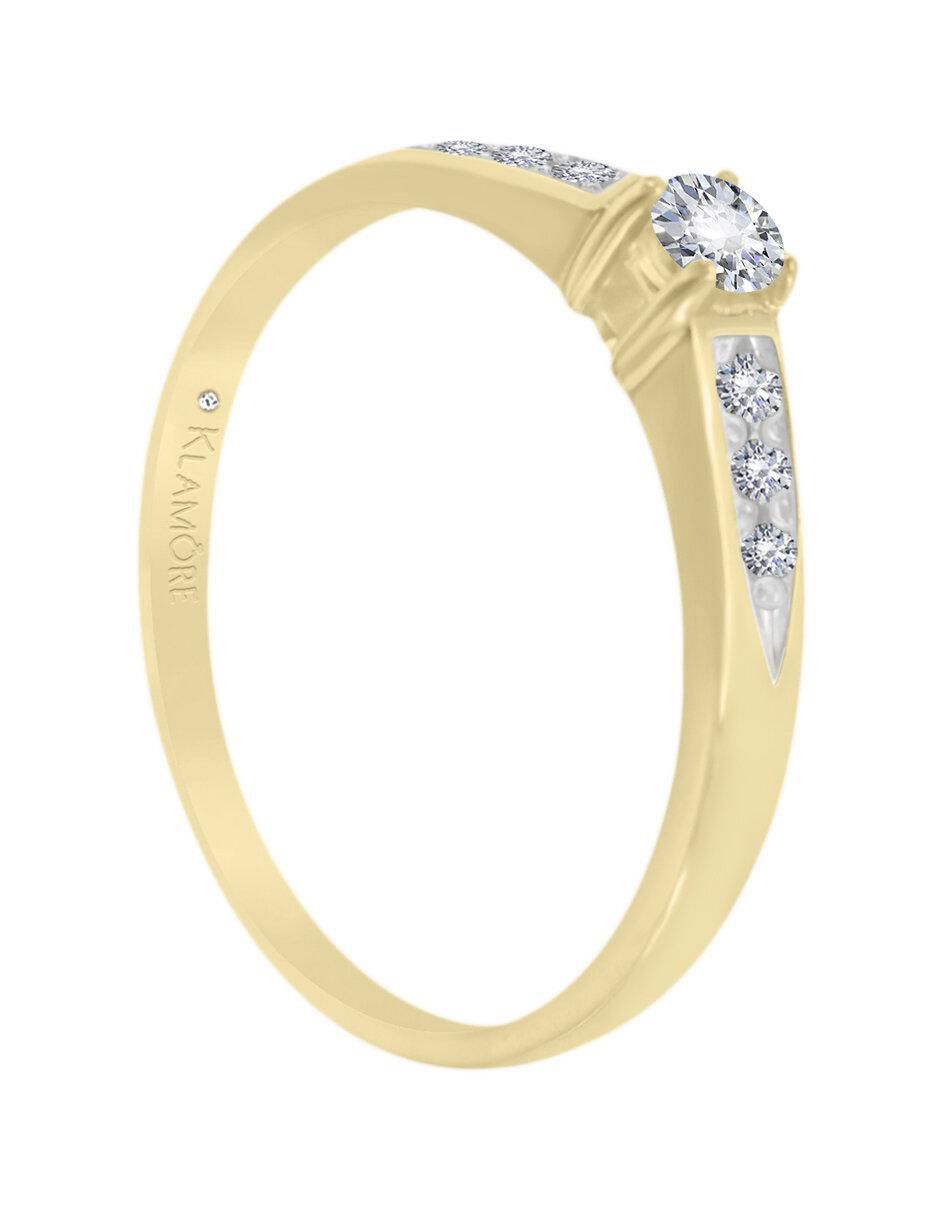 Solitario "de" oro 14 k klamore diamante
