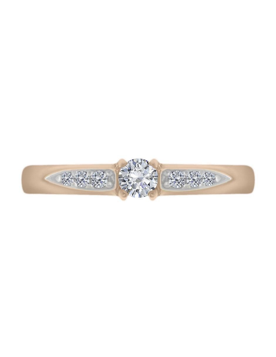 Solitario de oro 14 k Keily diamante Solitario de oro 14 k Keily diamante