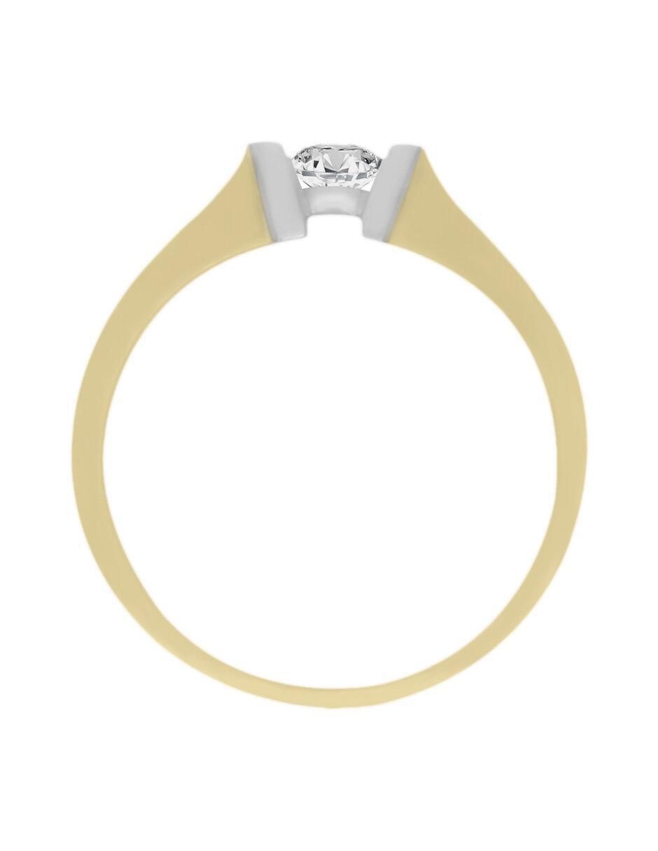 Solitario "de" oro 14 k klamore diamante