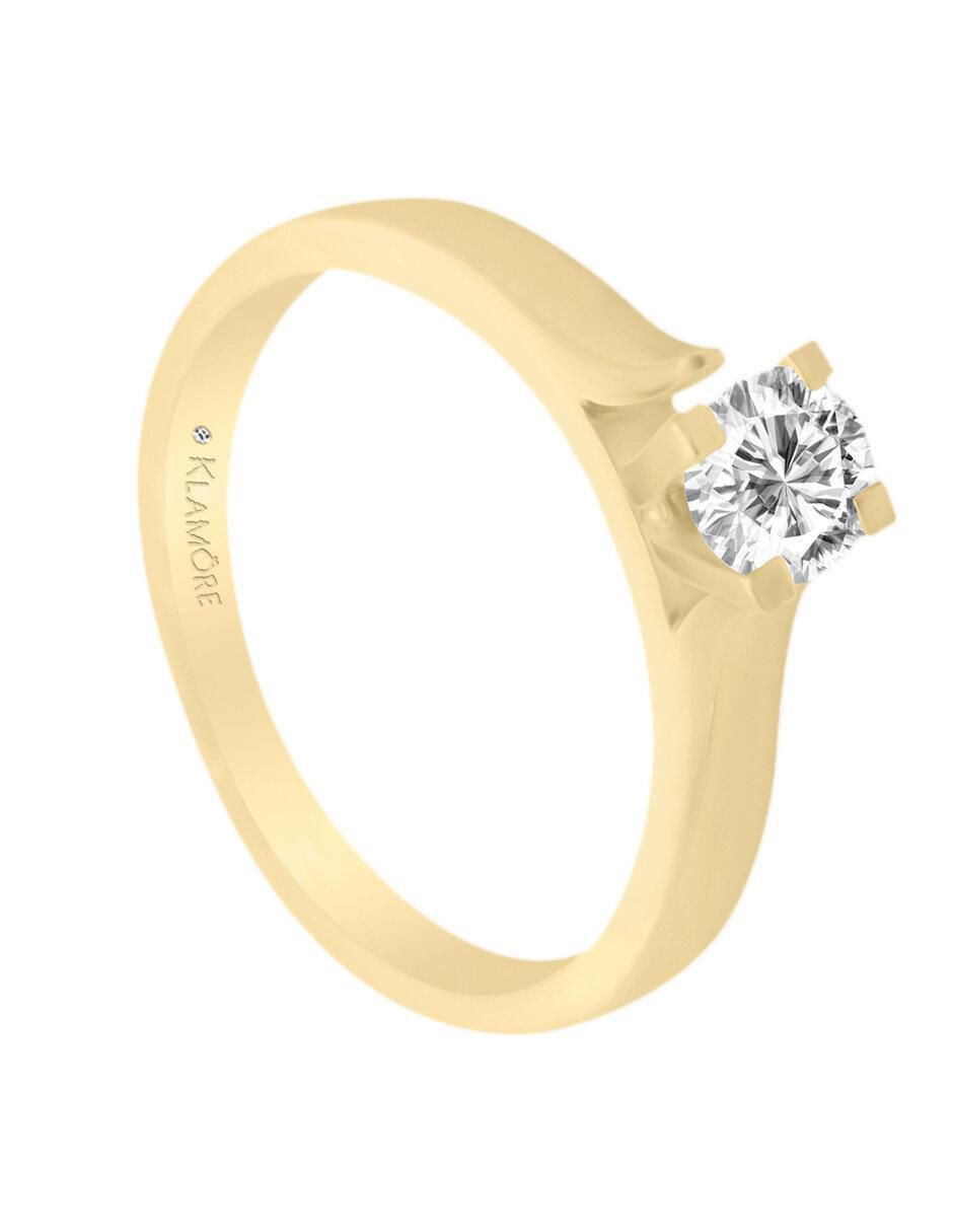 Solitario de oro 14 k Marie diamante 3
