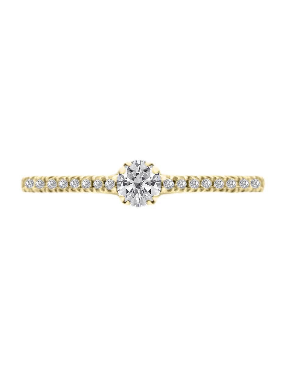 Solitario de oro 14 k Norma diamante