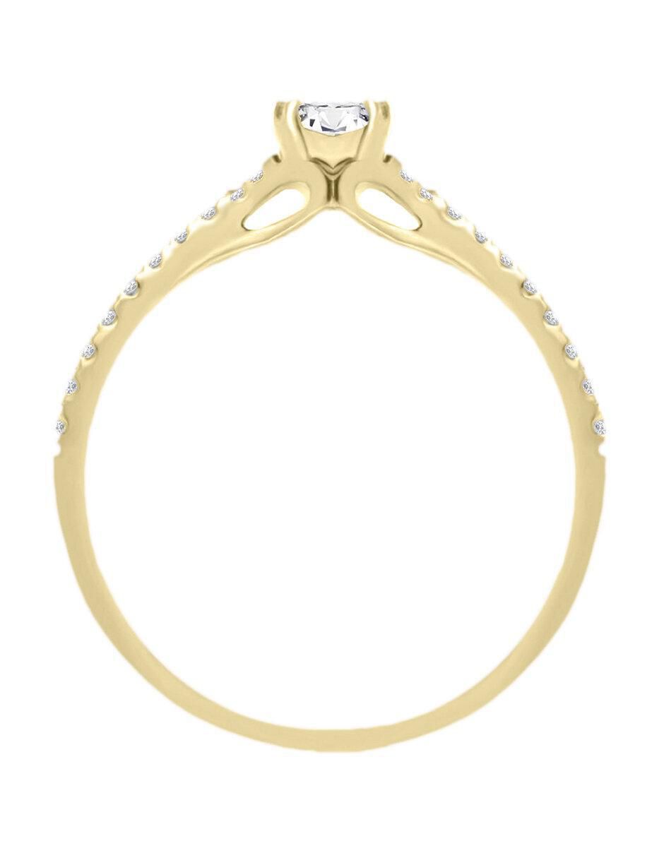 Solitario "de" oro 14 k klamore diamante