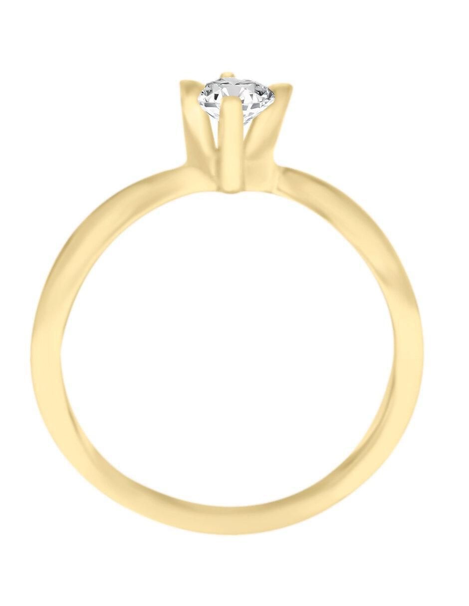 Solitario "de" oro 14 k klamore diamante