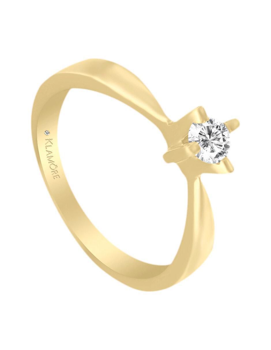 Solitario "de" oro 14 k klamore diamante