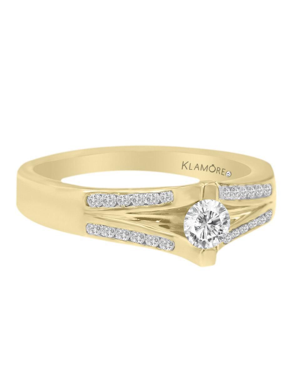 Solitario de oro 14 k Hazel diamante