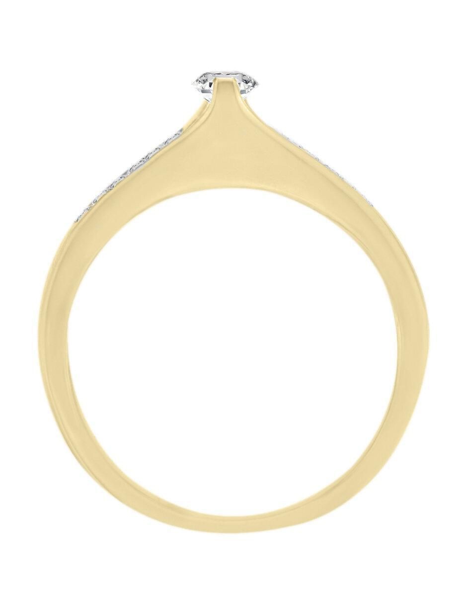 Solitario "de" oro 14 k klamore diamante