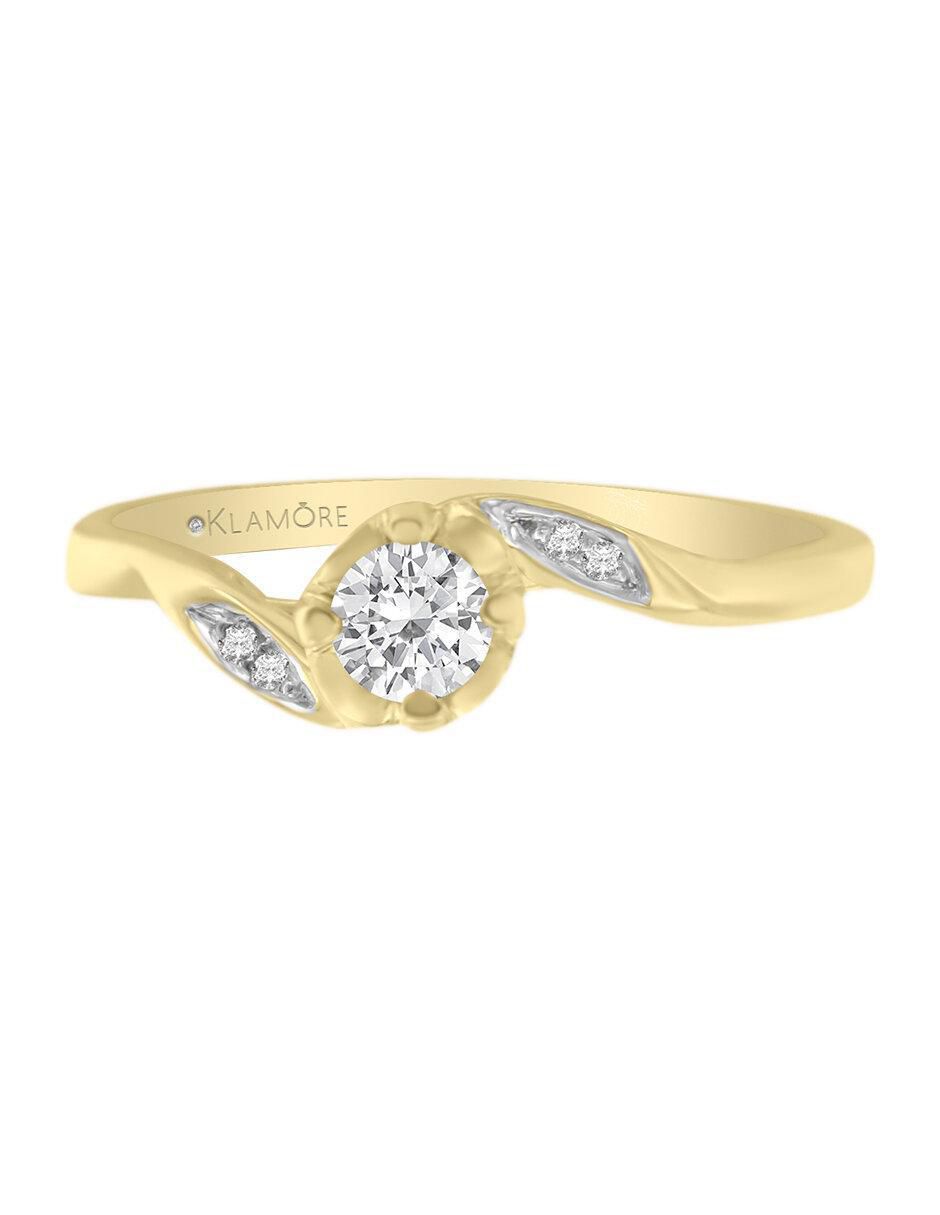 Solitario de oro 14 k Romans diamante
