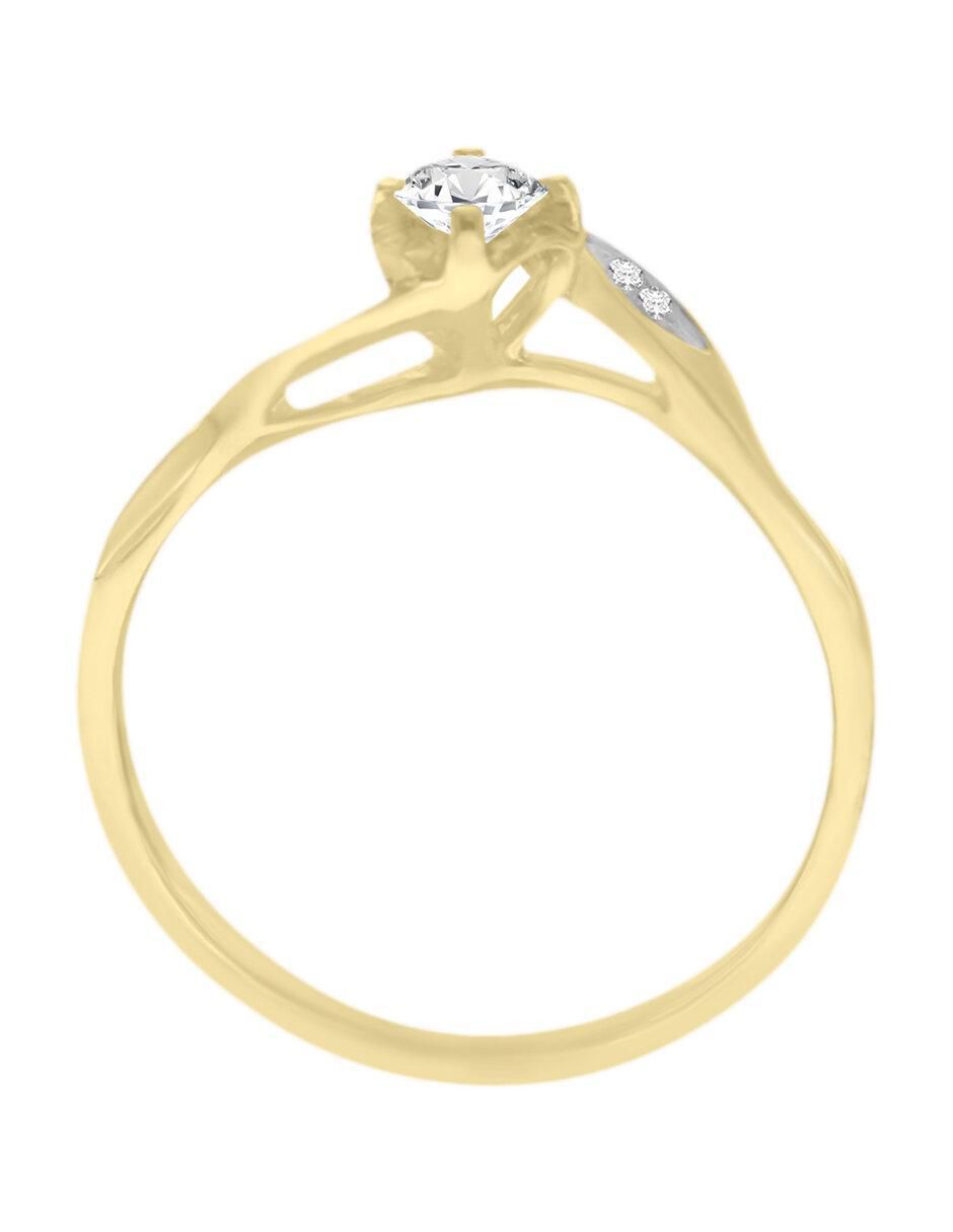 Solitario "de" oro 14 k klamore diamante