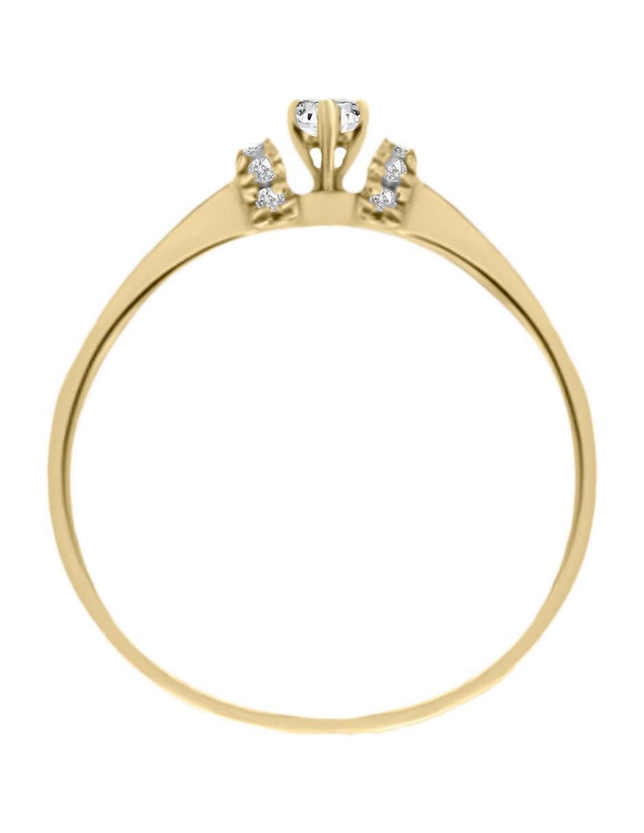 Solitario "de" oro 14 k klamore diamante