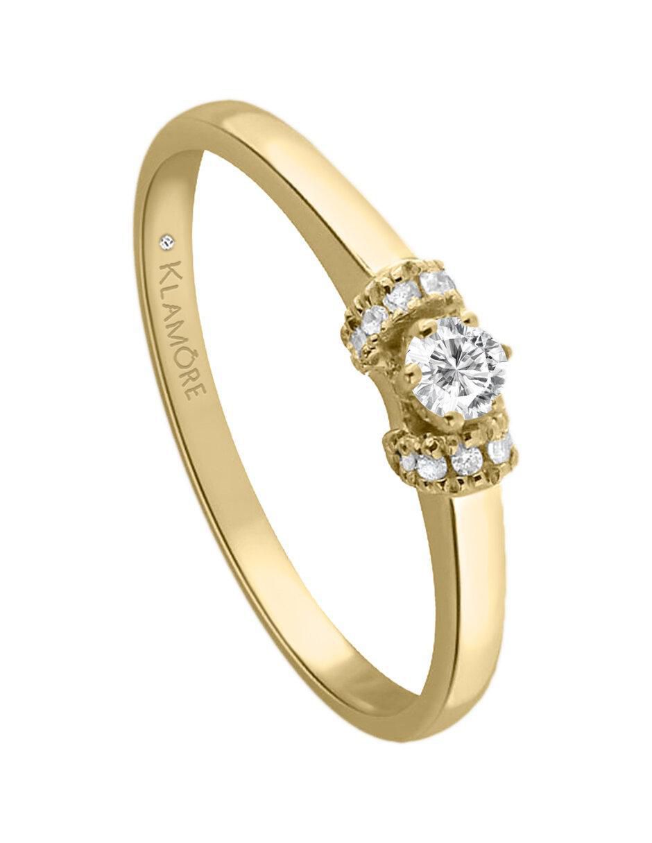 Solitario "de" oro 14 k klamore diamante