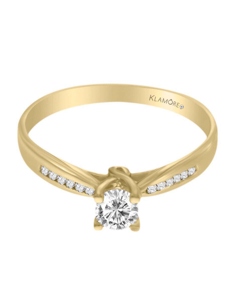 Solitario de oro 14 k Promesse diamante
