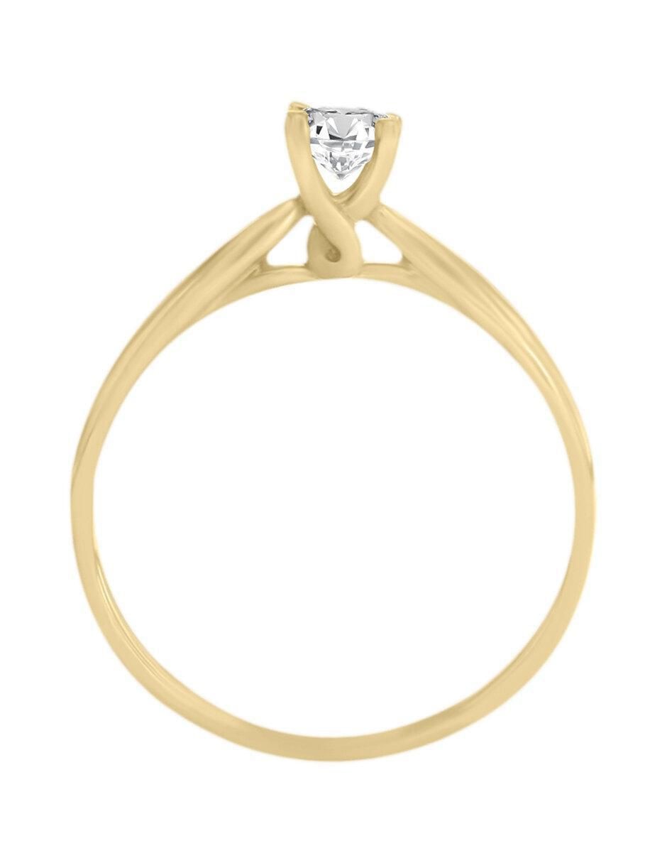 Solitario "de" oro 14 k klamore diamante