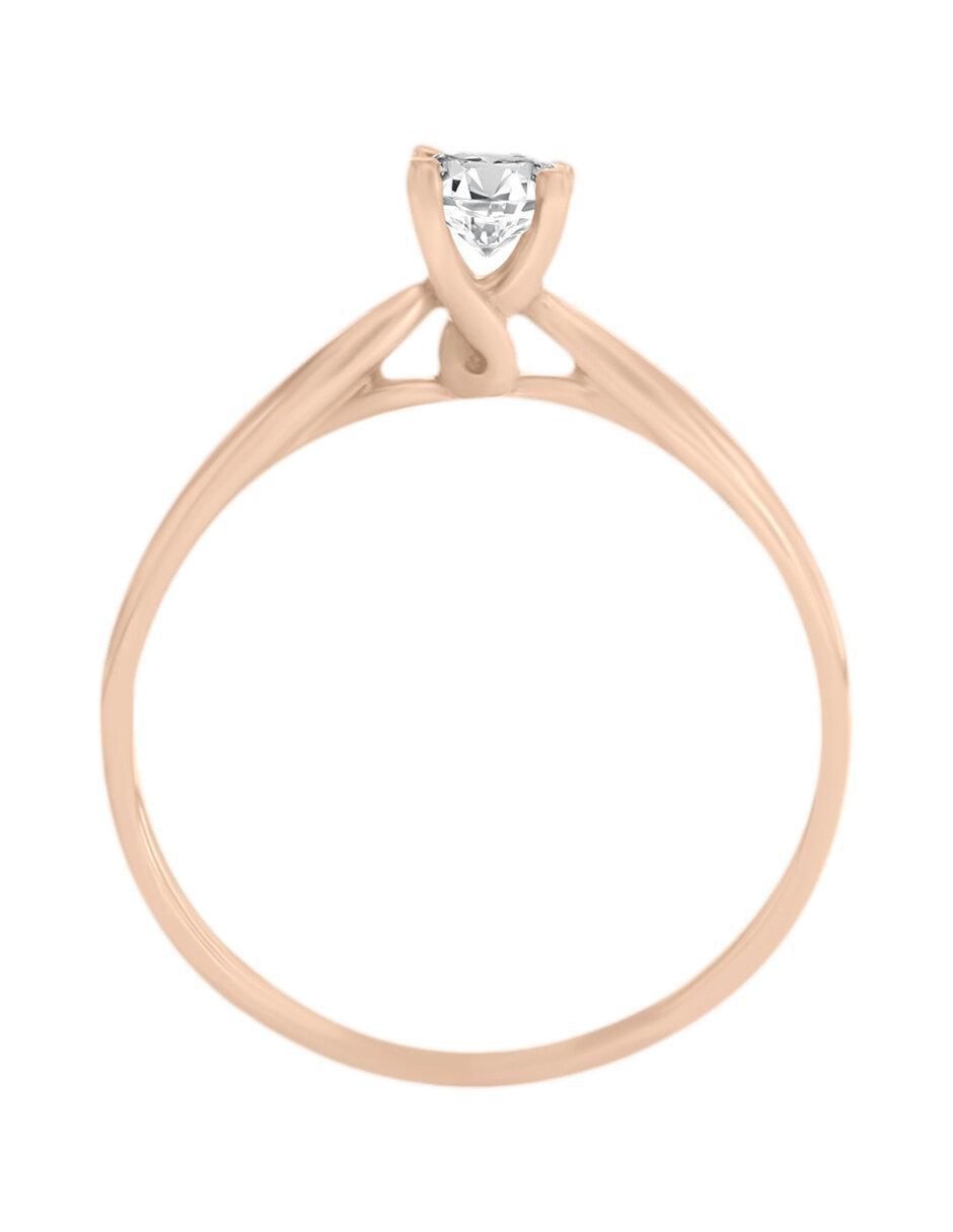 Solitario de oro 14 k Promesse diamante 2
