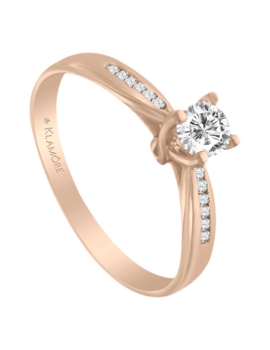 Solitario de oro 14 k Promesse diamante 3