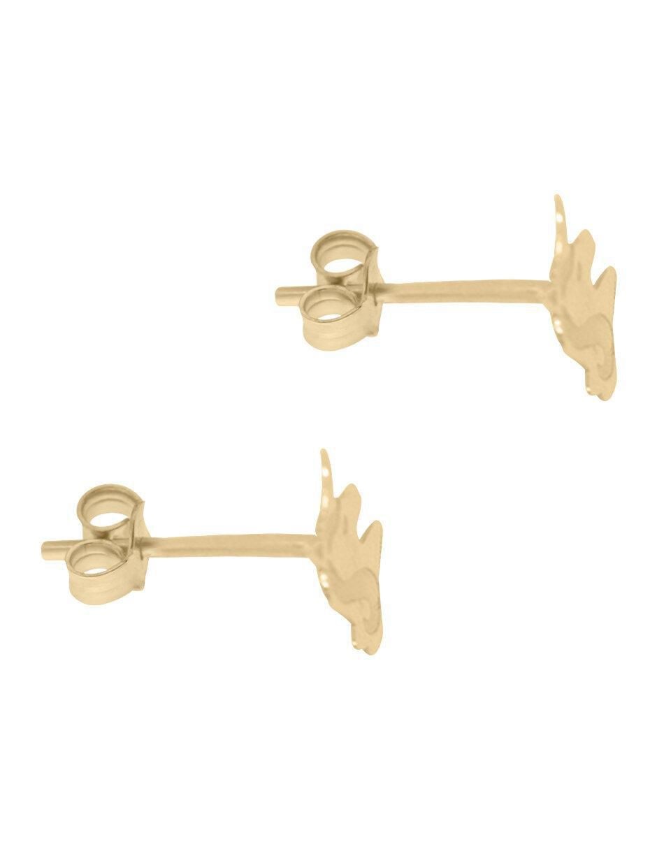 Aretes de unicornio de oro amarillo con acabado brillante 3