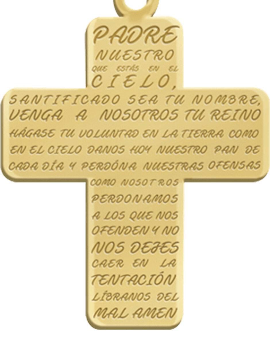 Dije de cruz padre nuestro de oro amarillo 14 K 2
