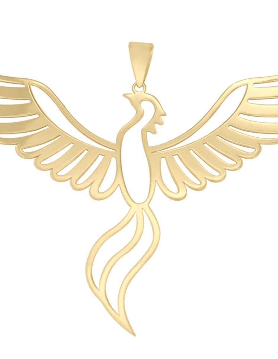 Dije de aves ave fenix de oro amarillo 14 K 2
