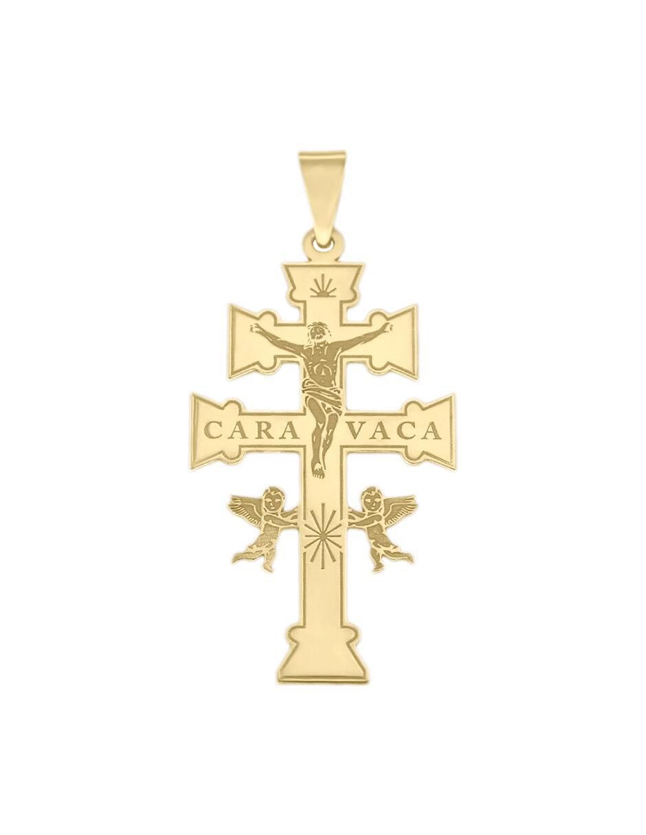 Dije de cruz caravaca de oro amarillo 14 K