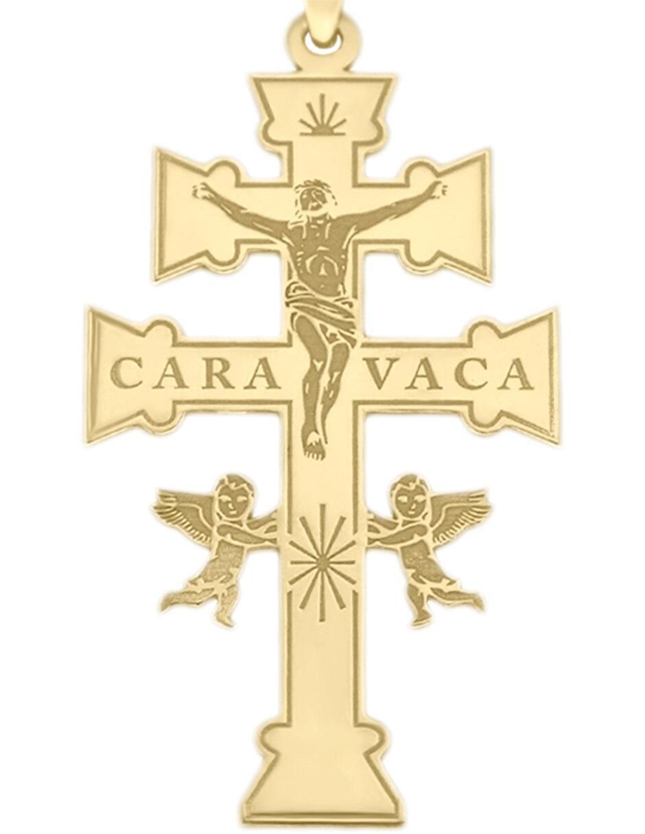 Dije de cruz caravaca de oro amarillo 14 K 2