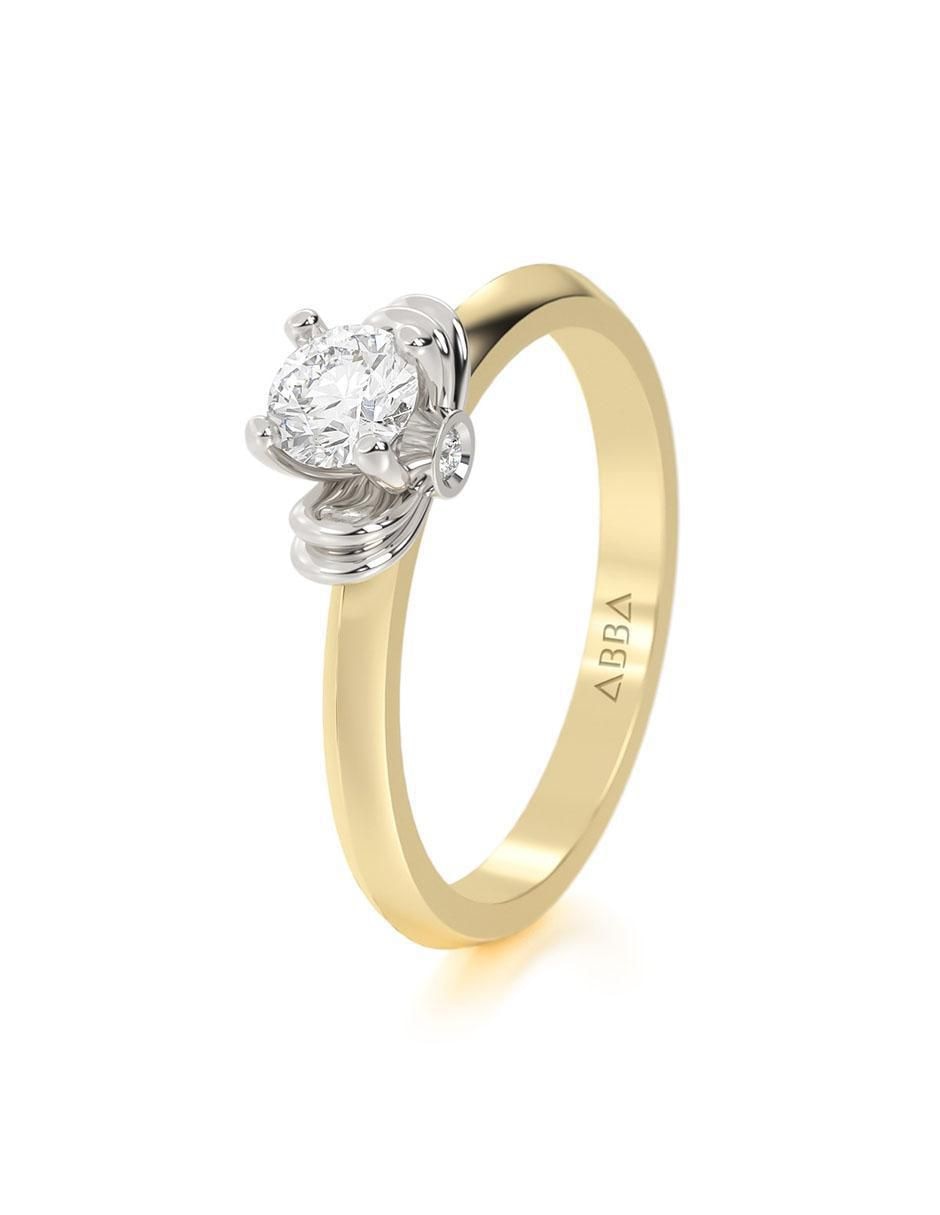 Solitario "de" oro 14 k abba joyas sin familia zirconia