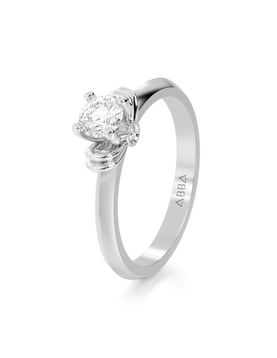 Solitario de oro 14 k Abba Joyas zirconia 2
