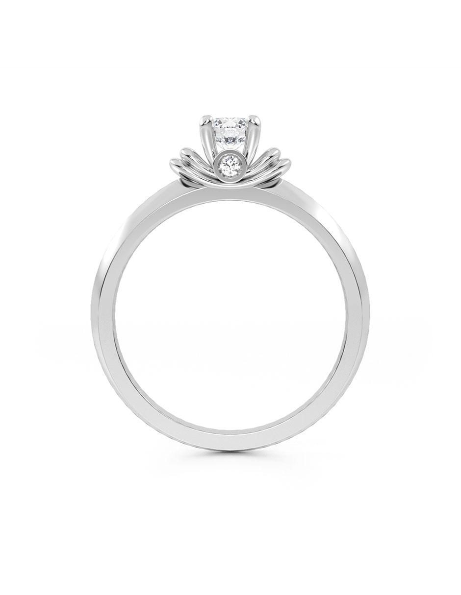 Solitario de oro 14 k Abba Joyas zirconia 3