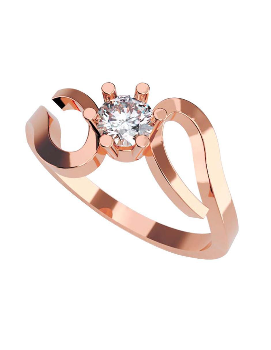 Anillo de compromiso de oro rosa 14 K Amore Mio diamante Suburbia