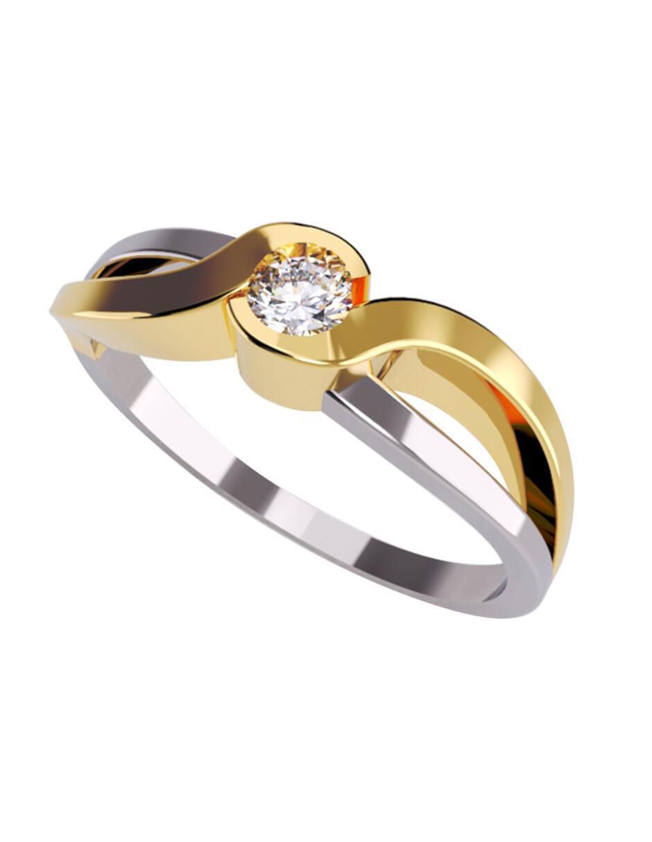 Anillo de compromiso de oro amarillo 14 K Amore Mio diamante