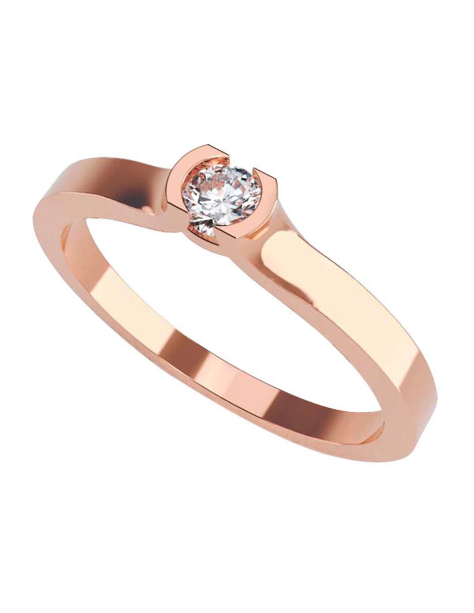 Anillo de compromiso de oro rosa 14 K Amore Mio diamante Liverpool