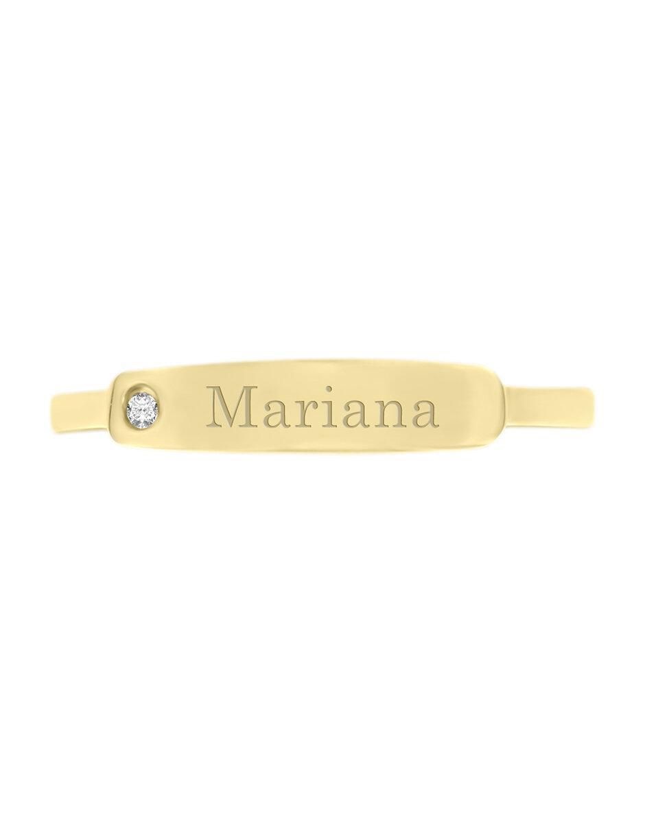 Anillo 14 k de oro amarillo diamante brillante Anillo 14 k de oro amarillo diamante brillante