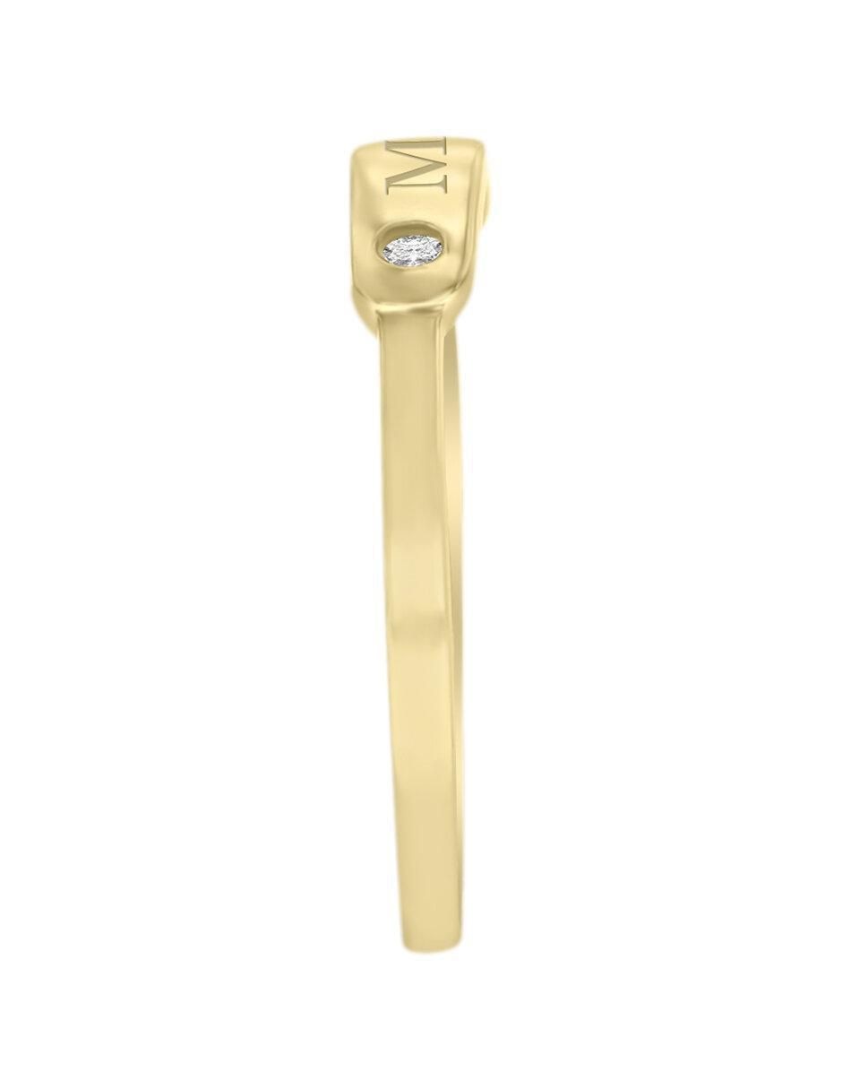 Anillo 14 k de oro amarillo diamante brillante 3