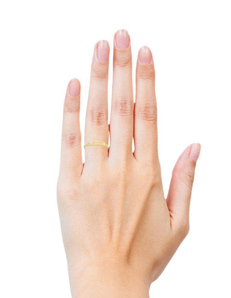 Anillo 14 k de oro amarillo diamante brillante 4