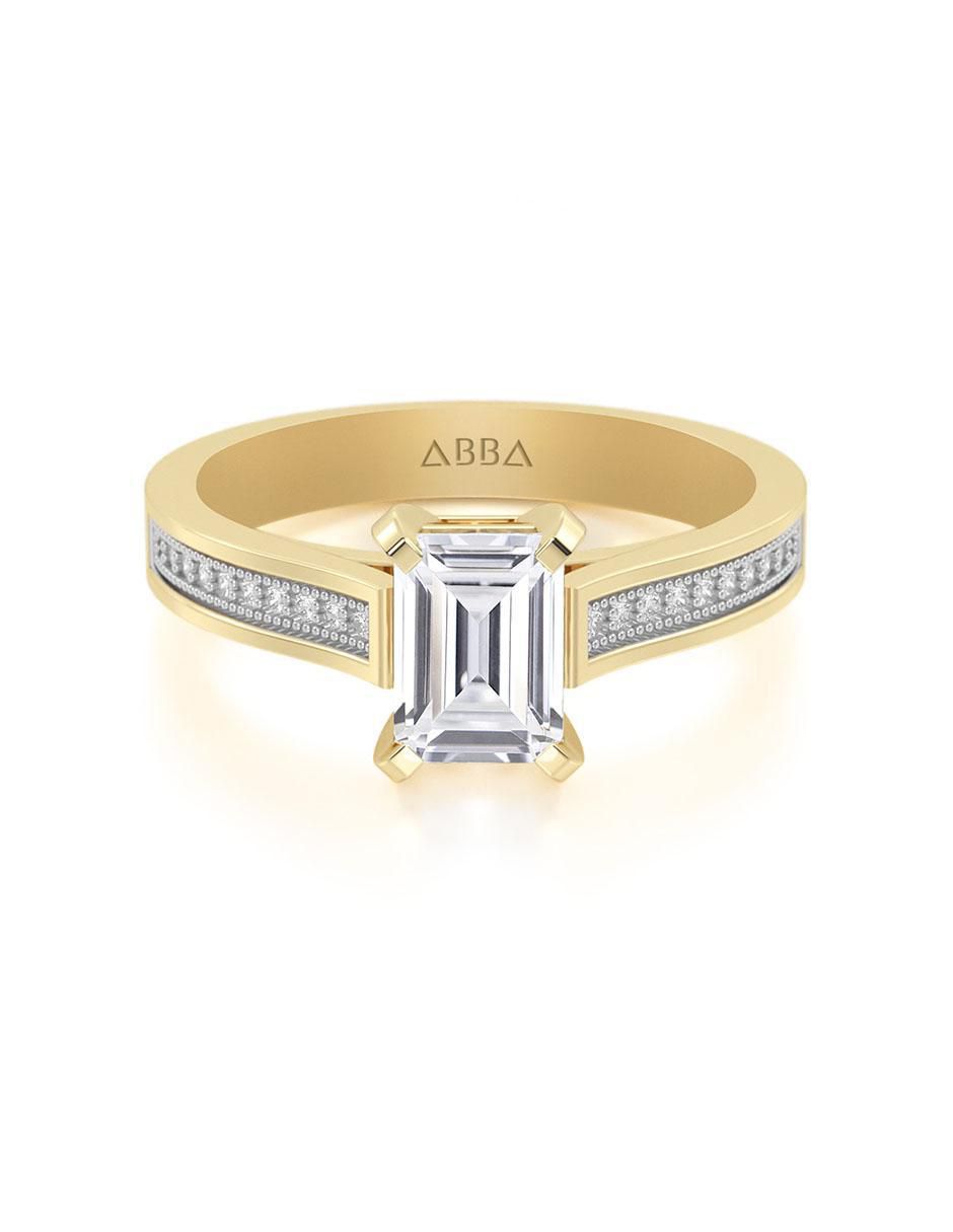 Anillo de compromiso de oro 14 k zirconia Anillo de compromiso de oro 14 k zirconia