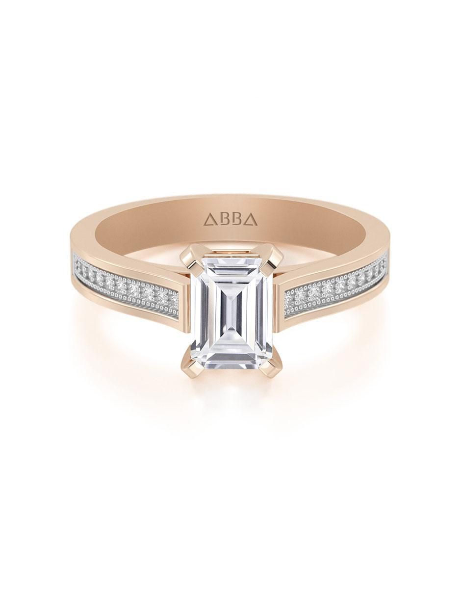 Anillo de compromiso de oro 14 k zirconia Anillo de compromiso de oro 14 k zirconia
