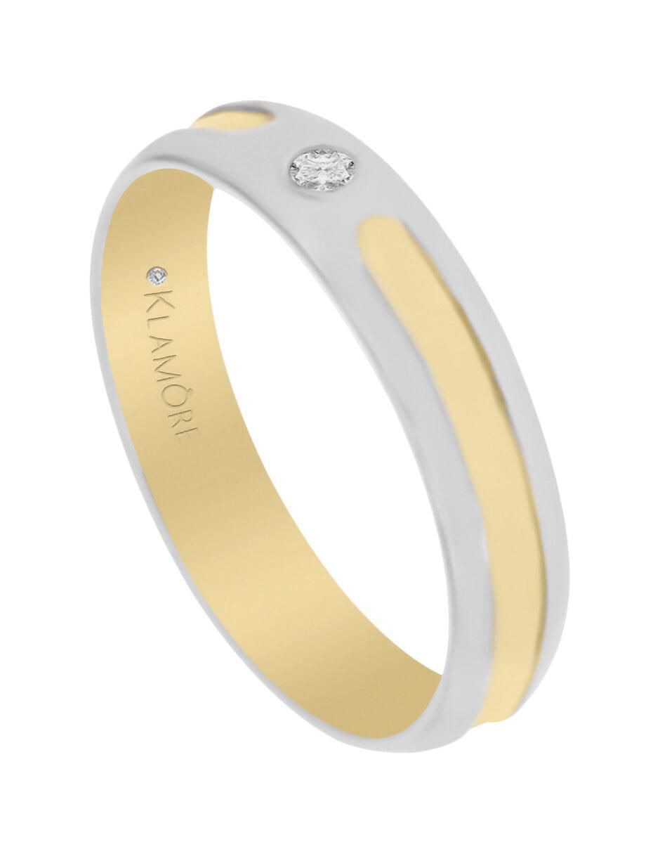 Argolla de oro 14 k Eos diamante 3