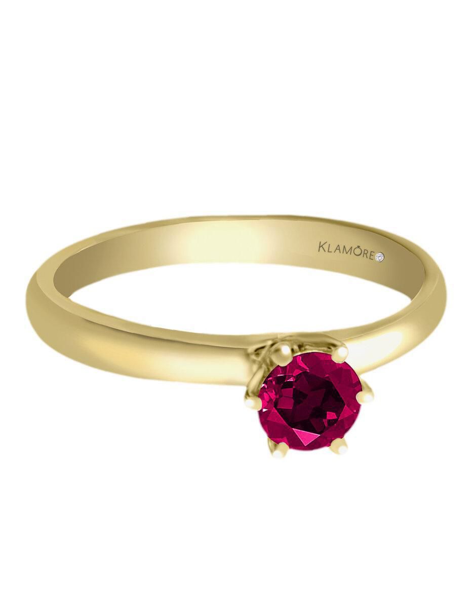 Solitario de oro 14 k Isabellla rubí