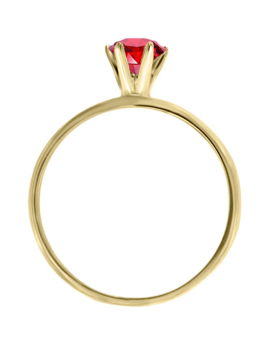 Solitario "de" oro 14 k klamore rubí