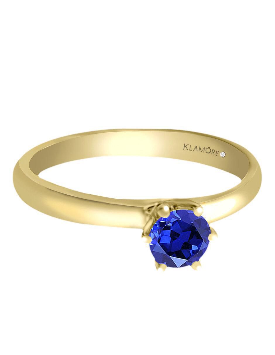 Solitario de oro 14 k Isabella zafiro