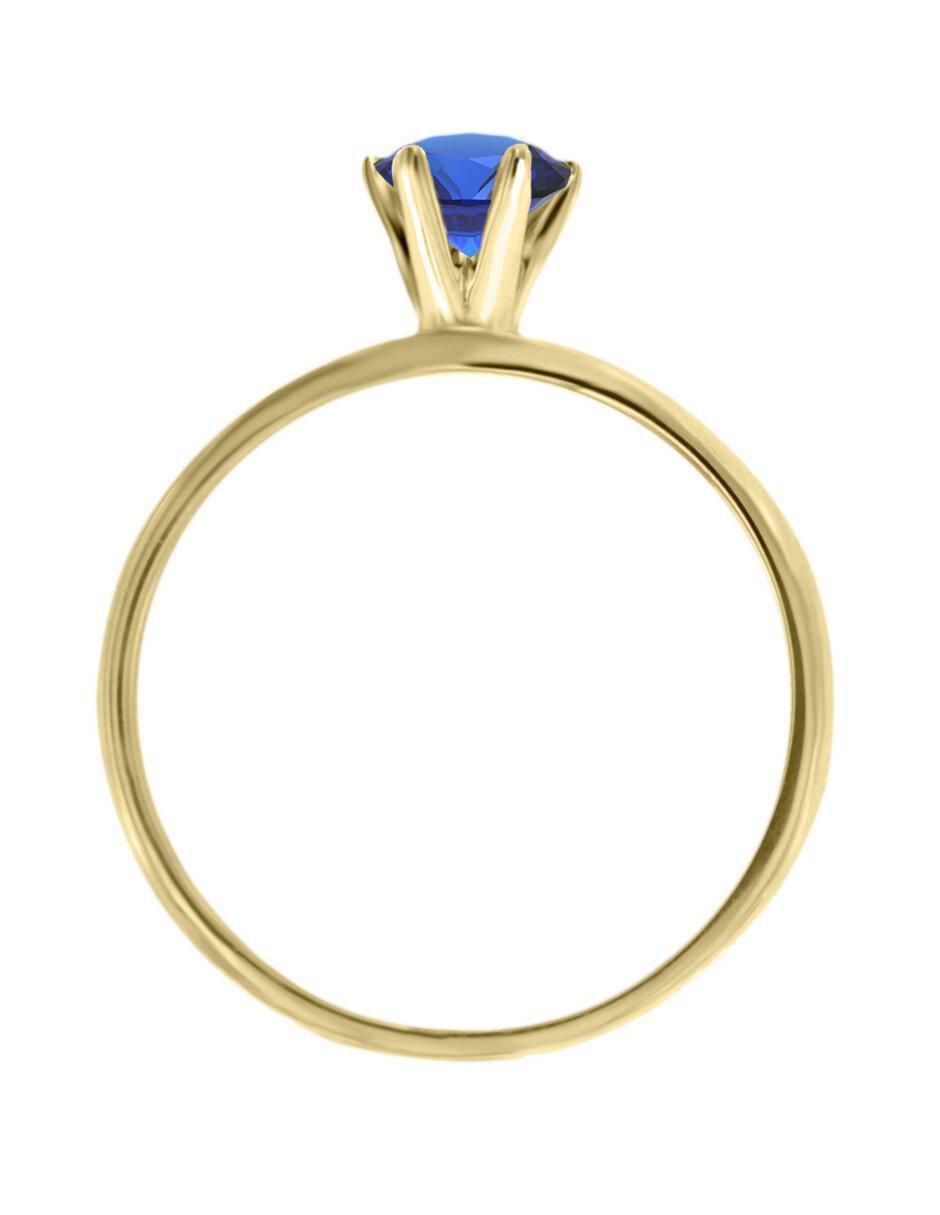 Solitario "de" oro 14 k klamore zafiro