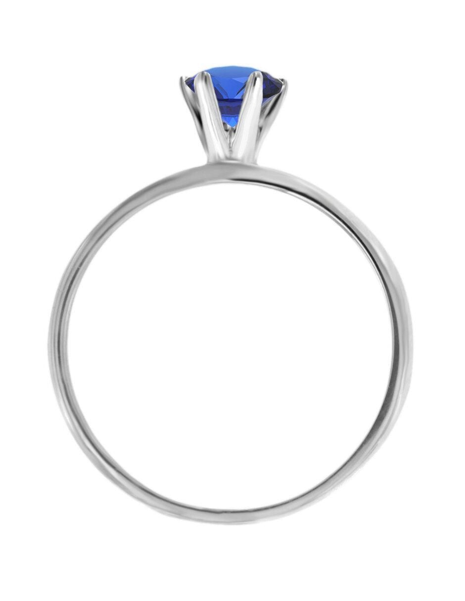 Solitario de oro 14 k Isabella zafiro 2