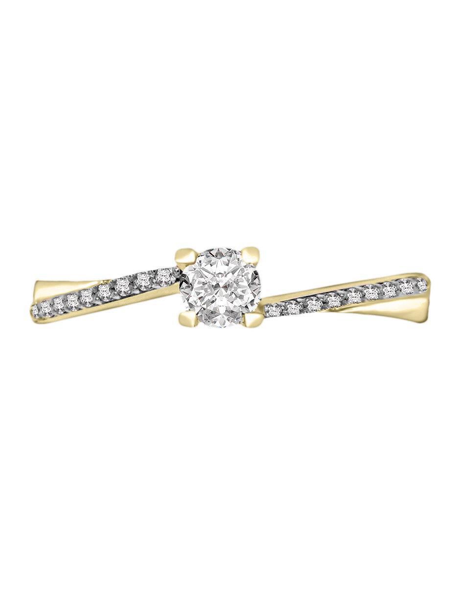 Solitario de oro 14 k Nahid diamante