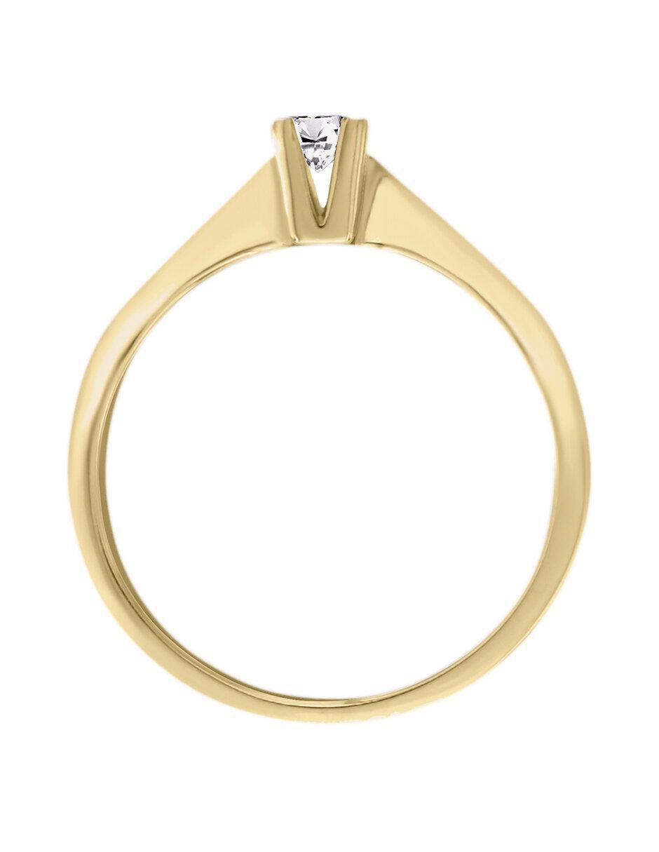 Solitario "de" oro 14 k klamore diamante
