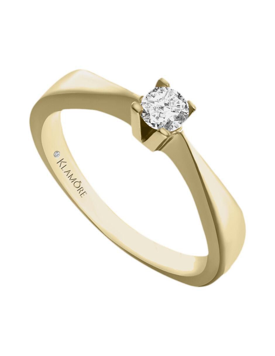 Solitario "de" oro 14 k klamore diamante